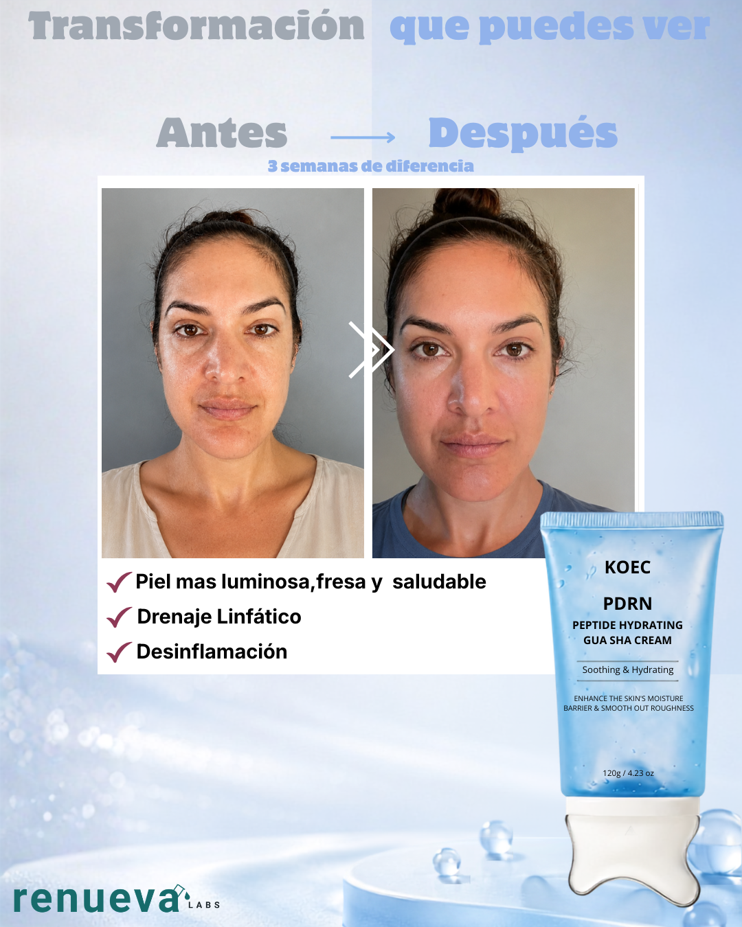 GEL PDRN + Péptidos (2 en 1) con Aplicador Gua Sha