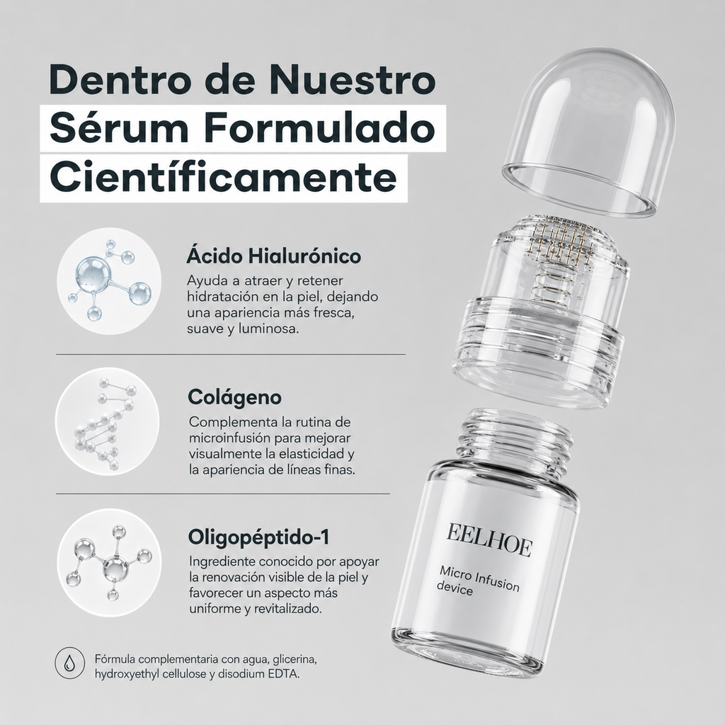Sistema de microinfusión facial con ácido hialurónico + péptidos