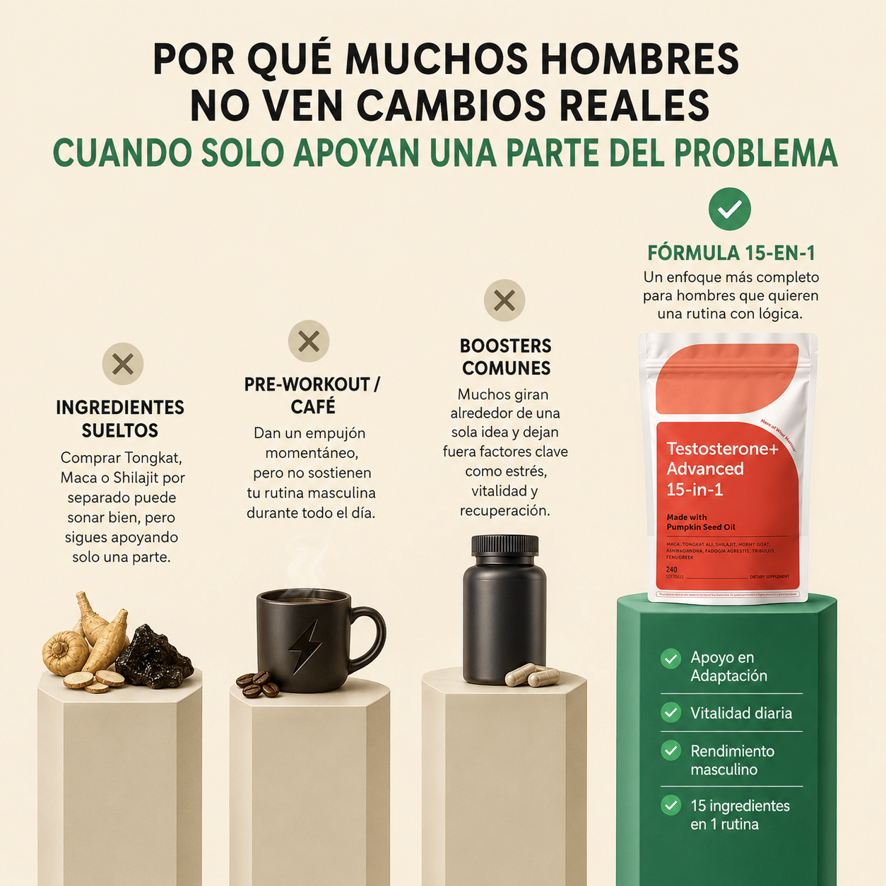 Fórmula Masculina Avanzada 15 en 1 – 240 cápsulas blandas
