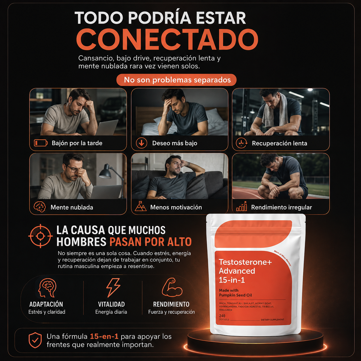 Fórmula Masculina Avanzada 15 en 1 – 240 cápsulas blandas