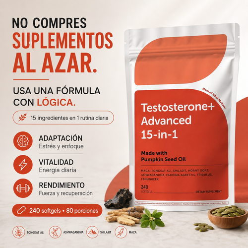 Fórmula Masculina Avanzada 15 en 1 – 240 cápsulas blandas